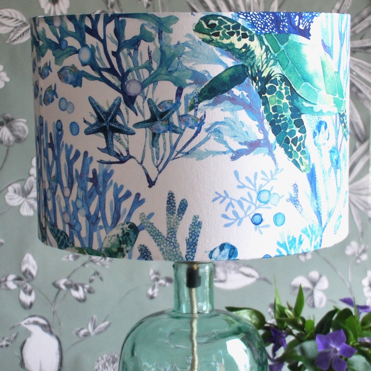 Handmade Under the Sea with Turtles Lampshade