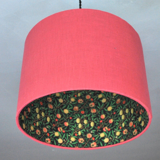 Handmade Double Sided Lampshade Rose Linen and William Morris