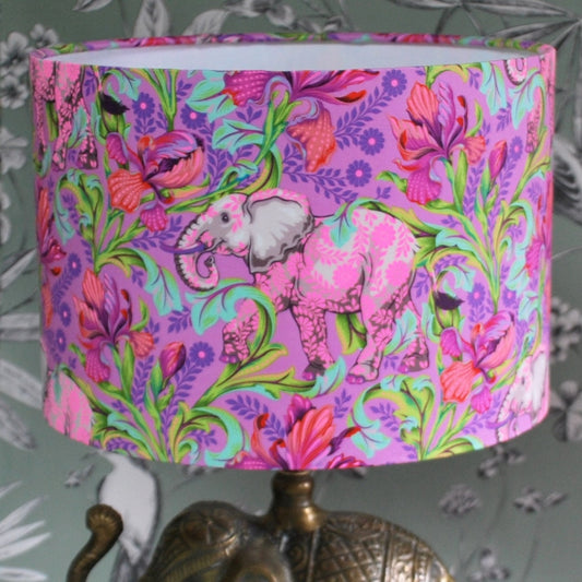 Handmade Elephant Design Lampshade. Tula Pink