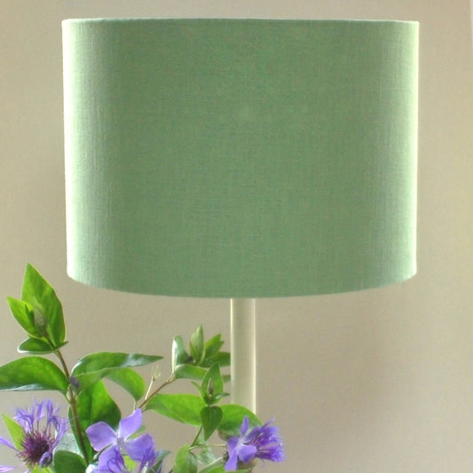 Handmade Double Sided Lampshade Green Linen and William Morris