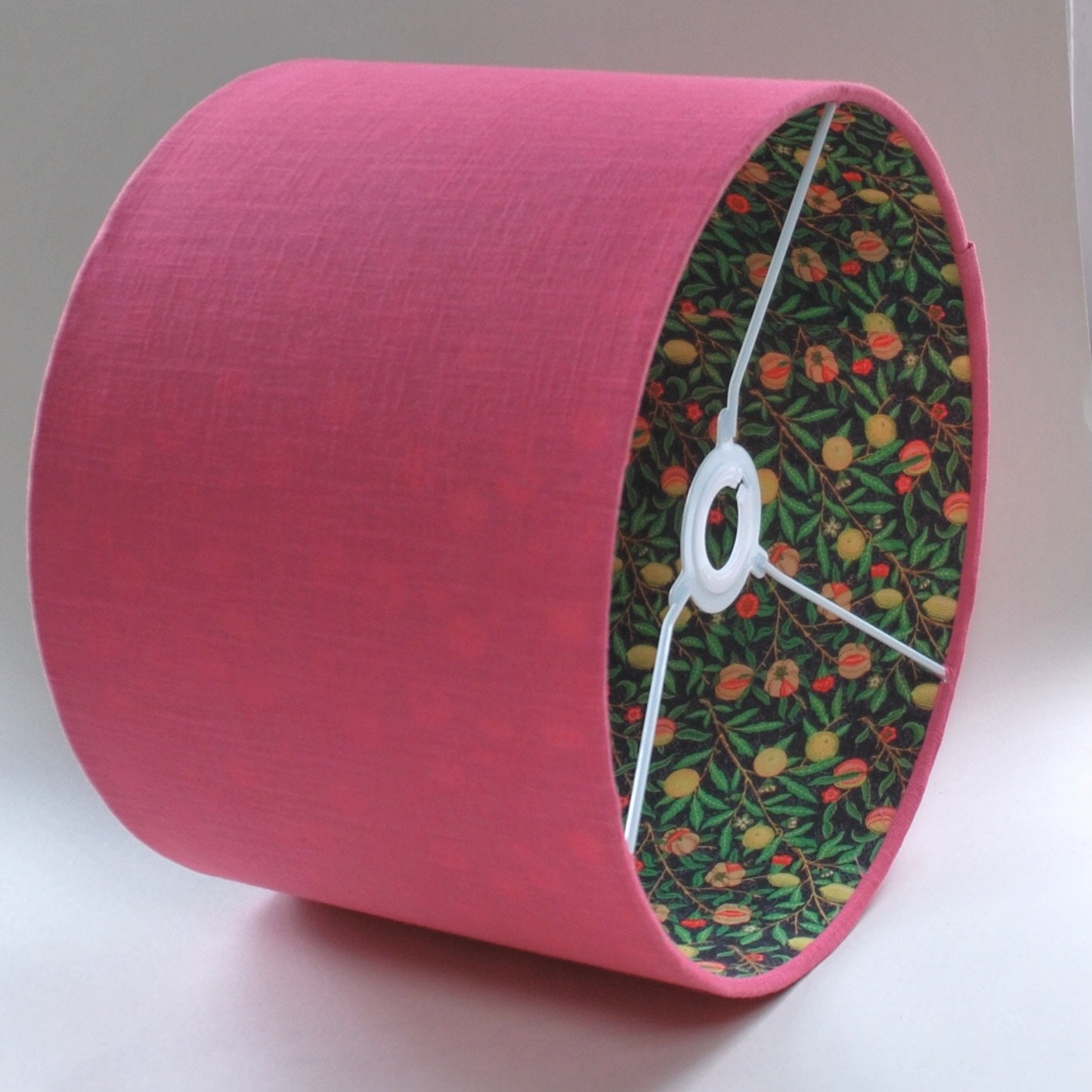 Handmade Double Sided Lampshade Rose Linen and William Morris