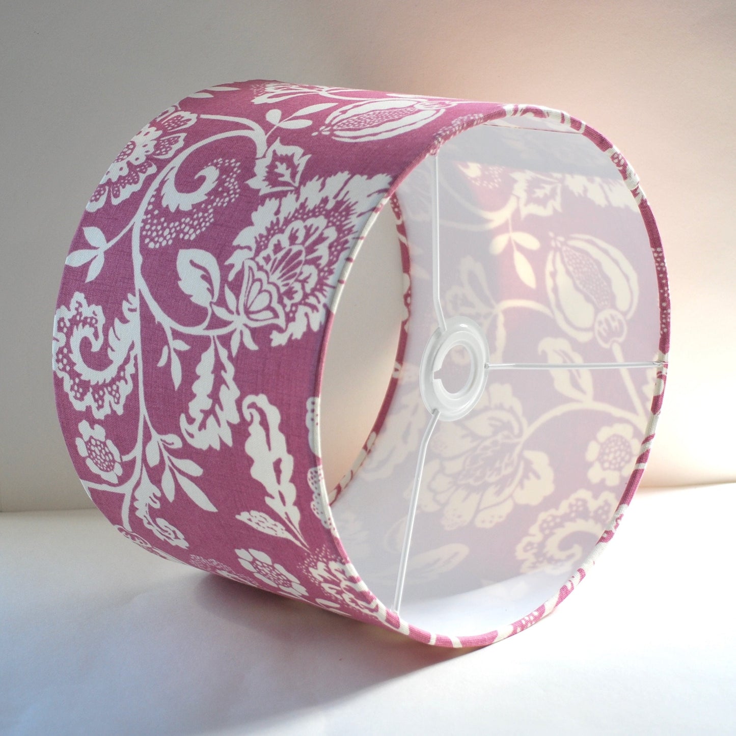 Handmade Pink and Cream Lampshade, Floral Lampshade, Flowers Lampshade, Table or Pendant Lampshade, Home Decor
