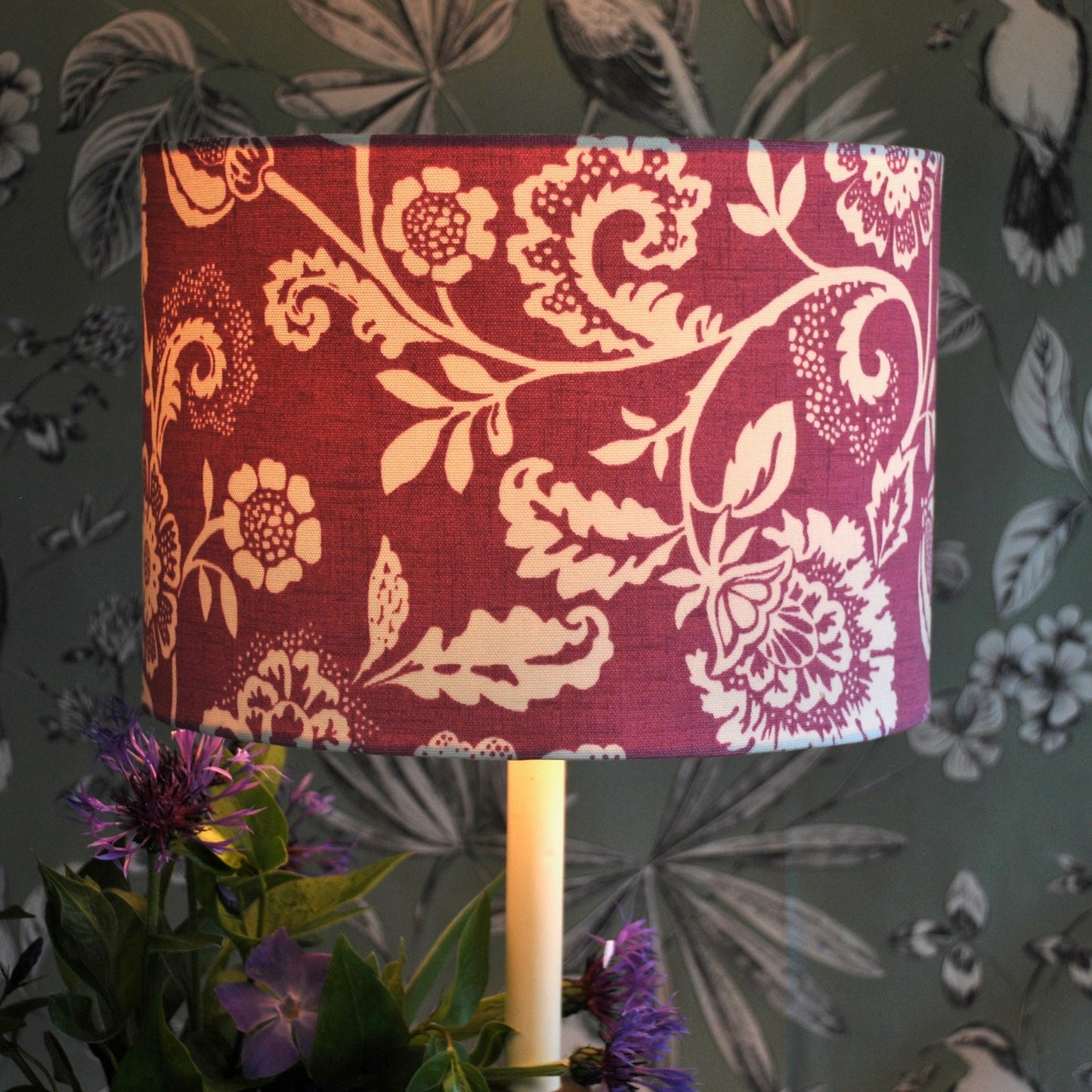 Handmade Pink and Cream Lampshade, Floral Lampshade, Flowers Lampshade, Table or Pendant Lampshade, Home Decor