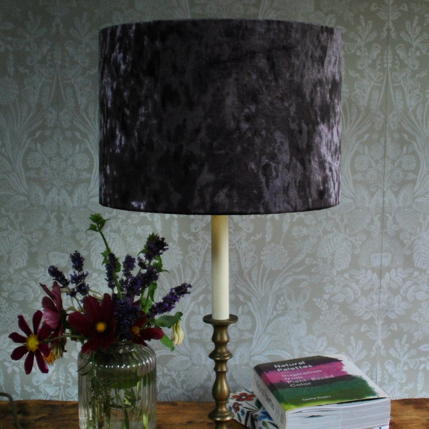 Handmade Crushed Velvet Lampshade Purple