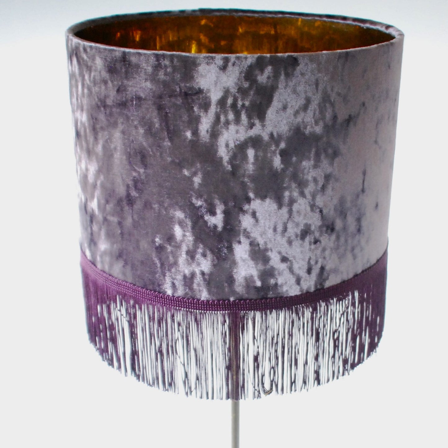 Handmade Crushed Velvet Lampshade Purple