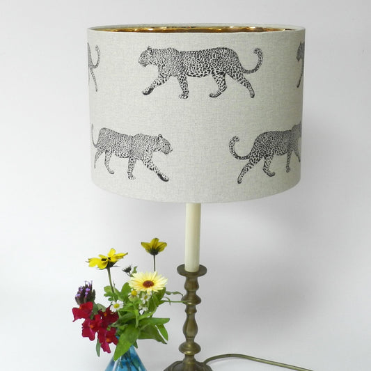 Handmade Leopard Lampshade Natural & Black