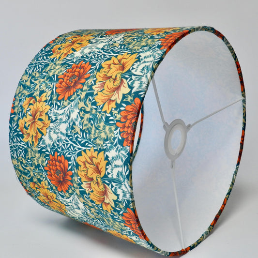 Handmade Floral Orange & Jade Lampshade William Morris