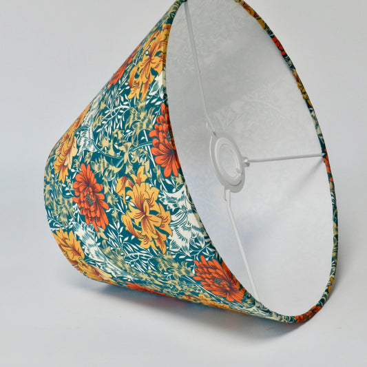 Handmade Orange & Jade Floral Lamshade William Morris