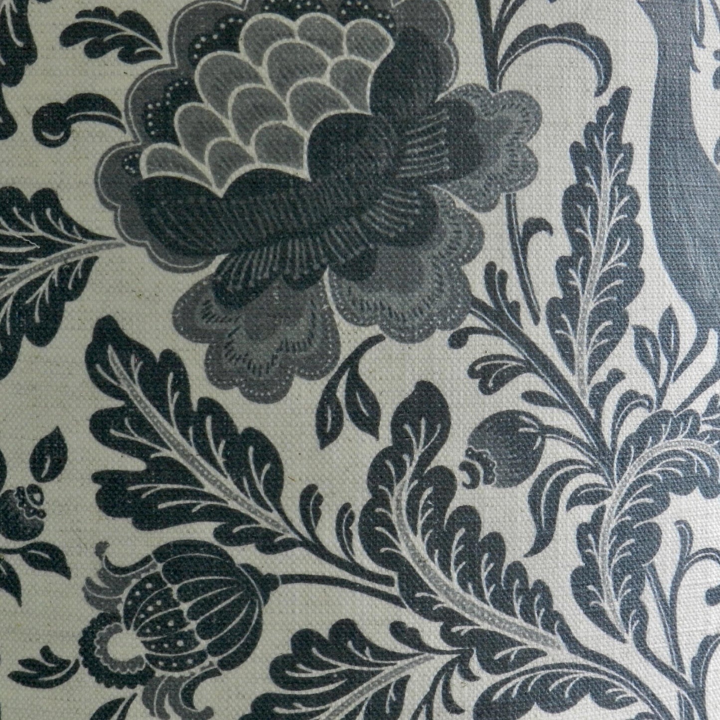 Handmade Floral Lampshade Denim and Cream Acanthus