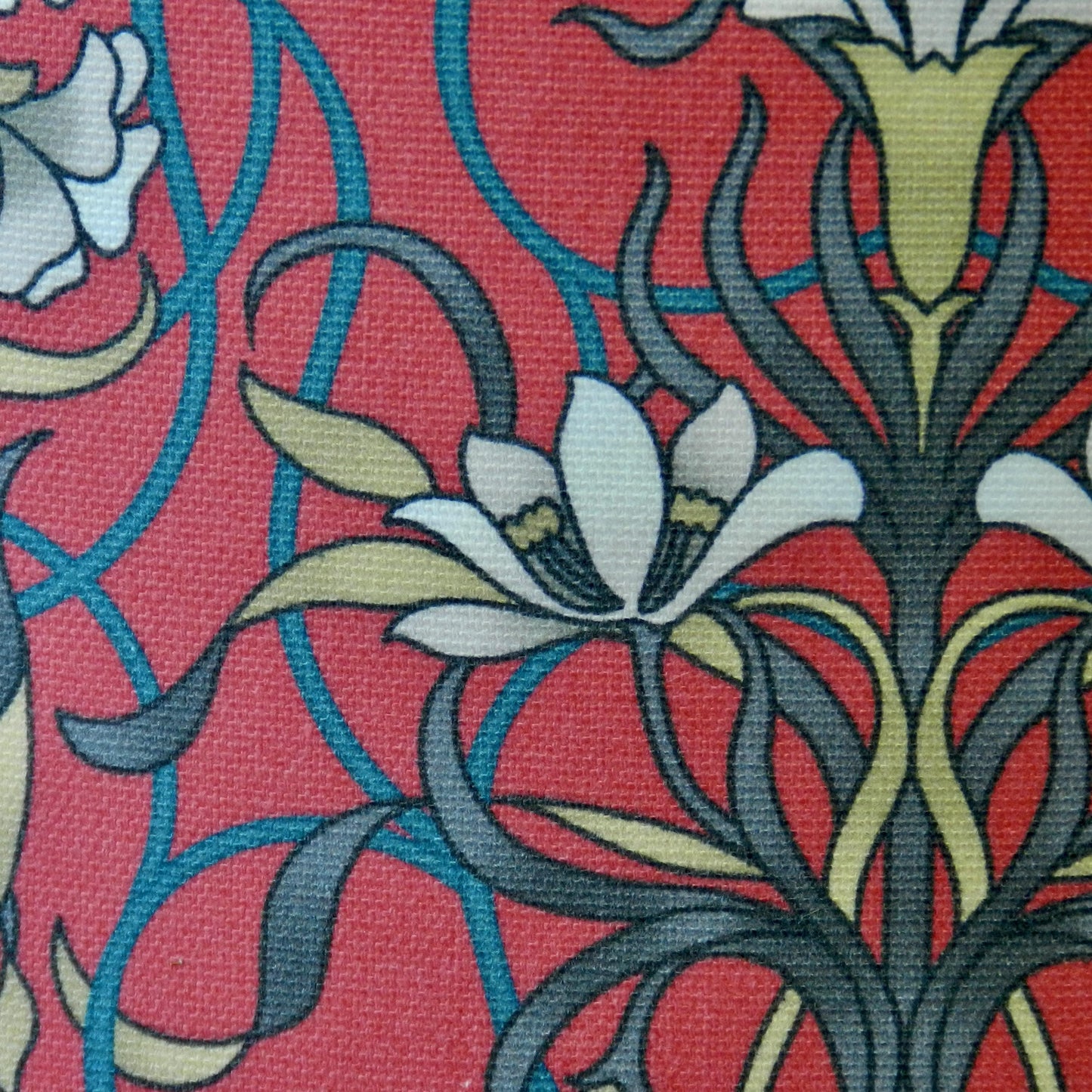 Handmade Floral Lampshade.Cherry Red William Morris