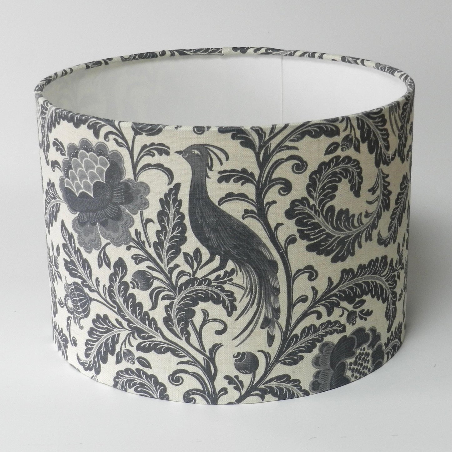 Handmade Floral Lampshade Denim and Cream Acanthus