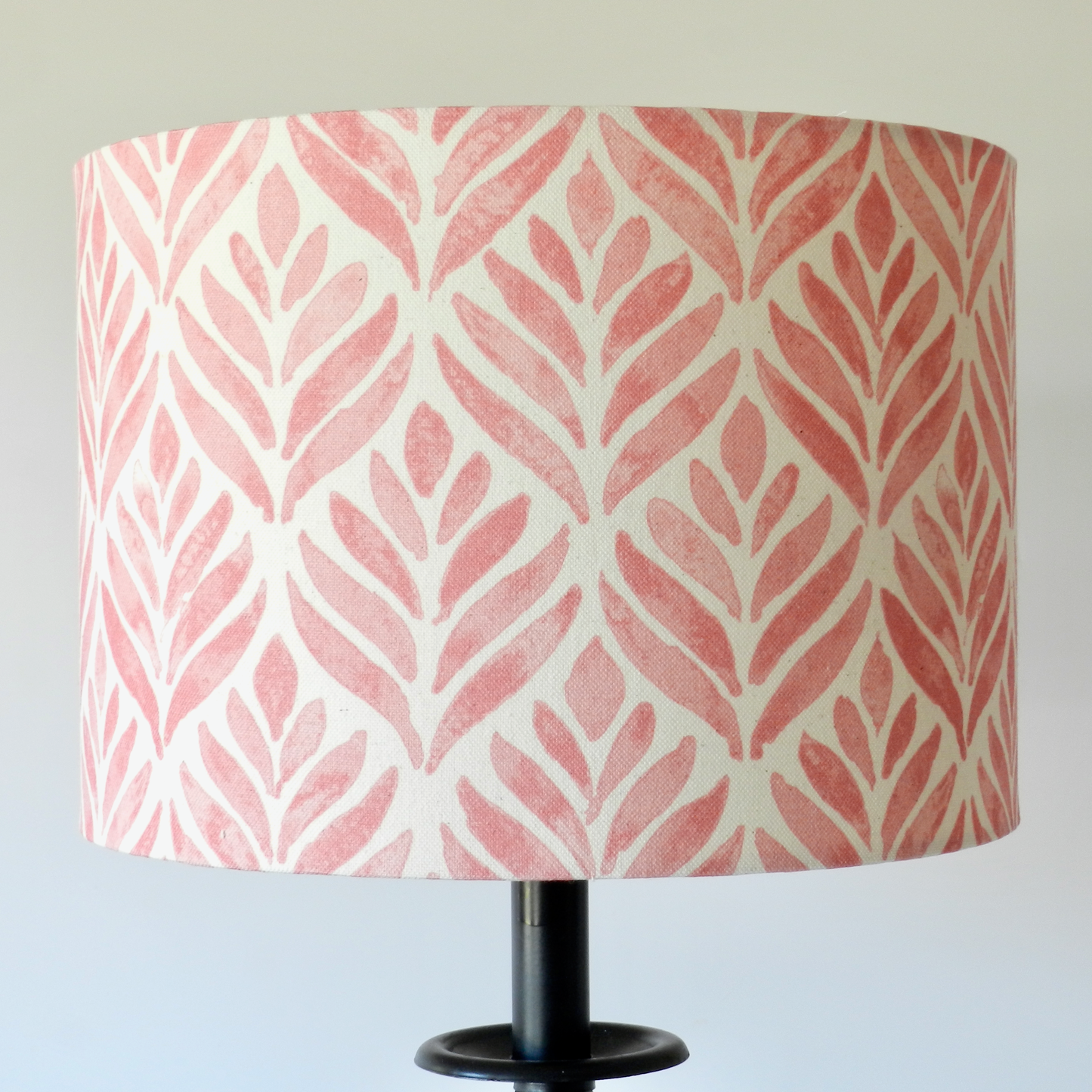 Handmade Watercolour Leaves Lampshade, Pink & Natural