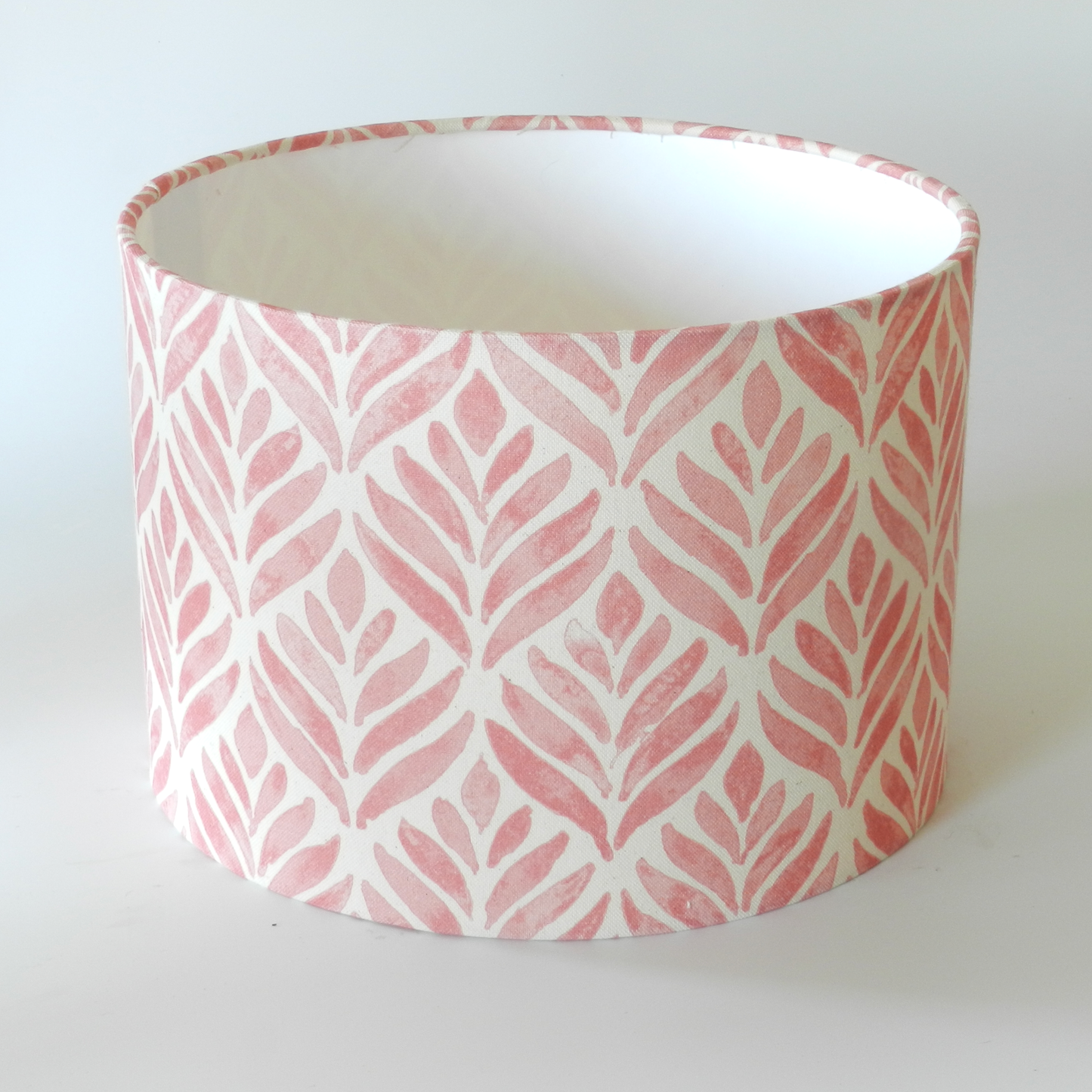 Handmade Watercolour Leaves Lampshade, Pink & Natural