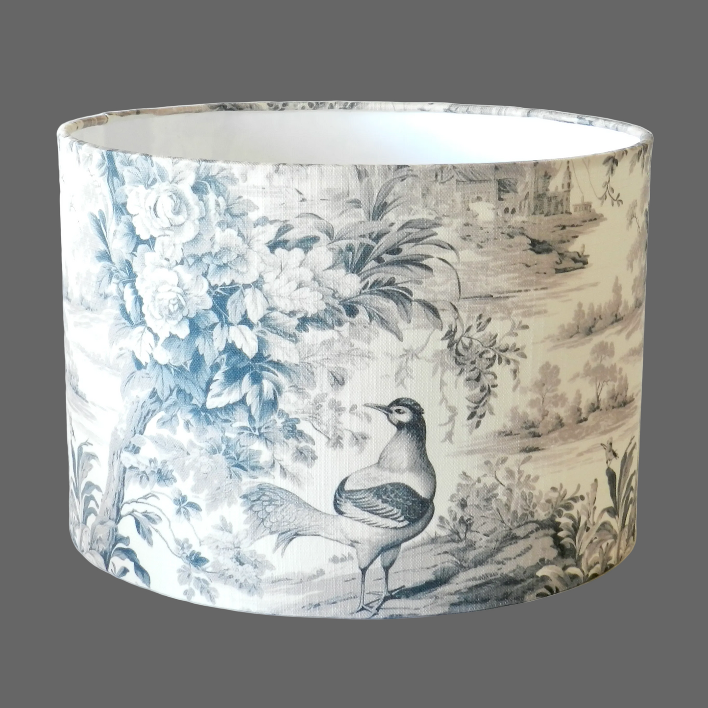 Handmade Charcoal Toile de Jouy Lampshade