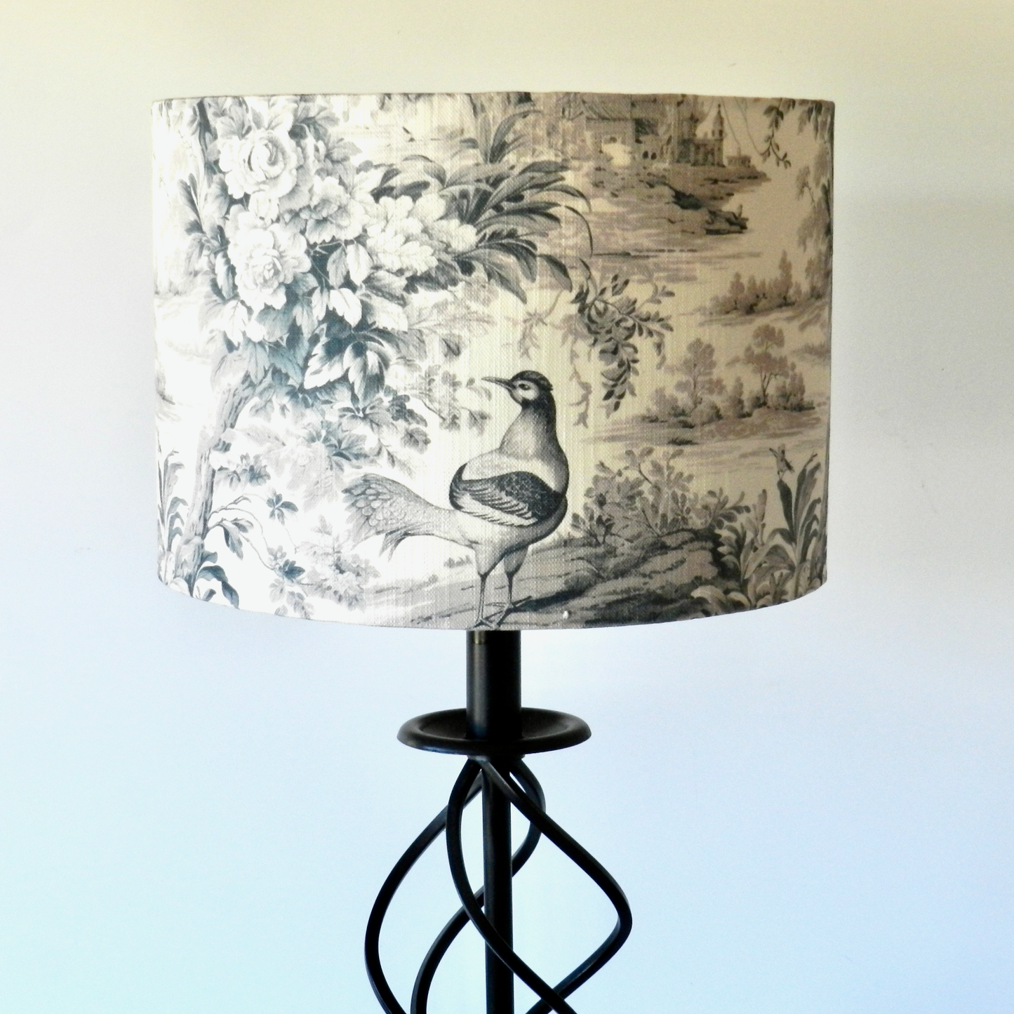 Handmade Charcoal Toile de Jouy Lampshade