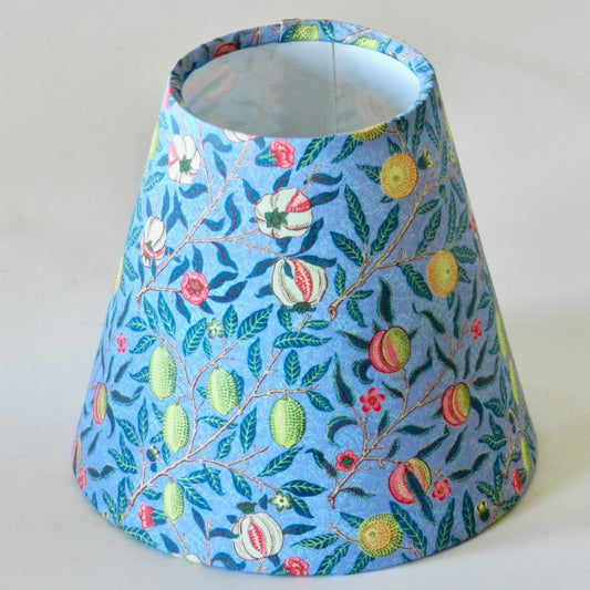 Handmade William Morris Blue Pomegranate Candle Clip Lampshade