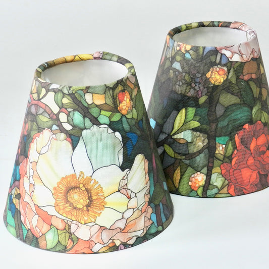 Handmade Stained Glass Flowers Candle Clip Lampshade