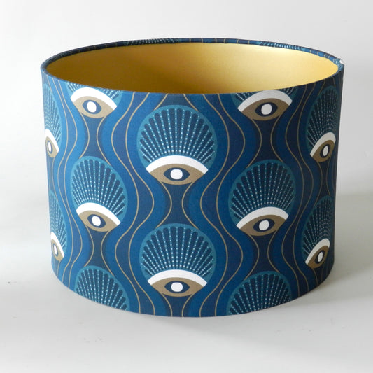 Handmade Navy and Gold Art Deco Lampshade