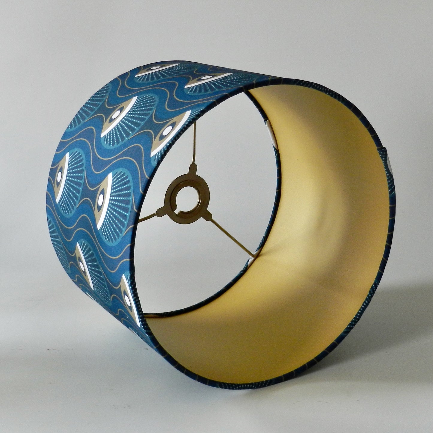Handmade Navy and Gold Art Deco Lampshade