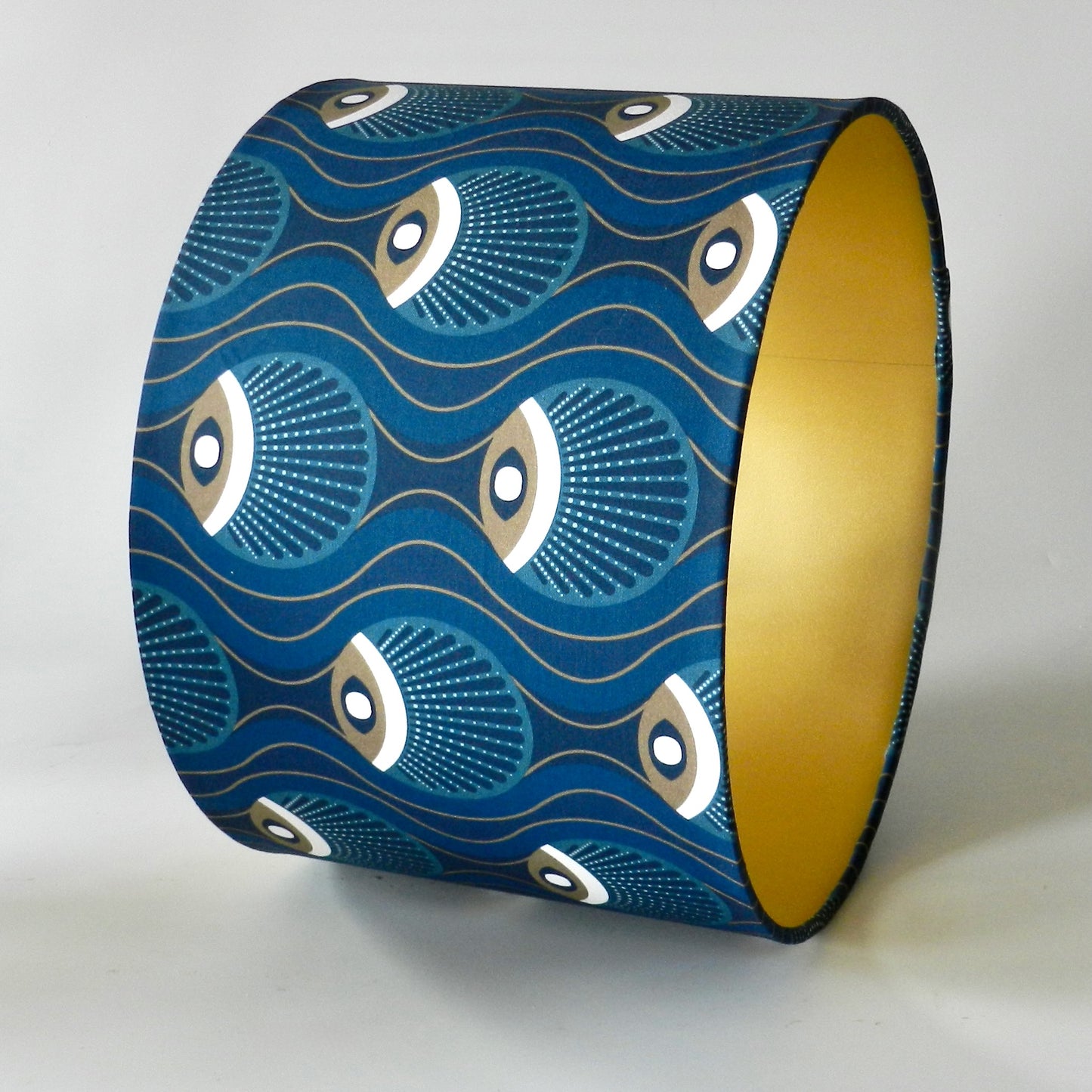 Handmade Navy and Gold Art Deco Lampshade