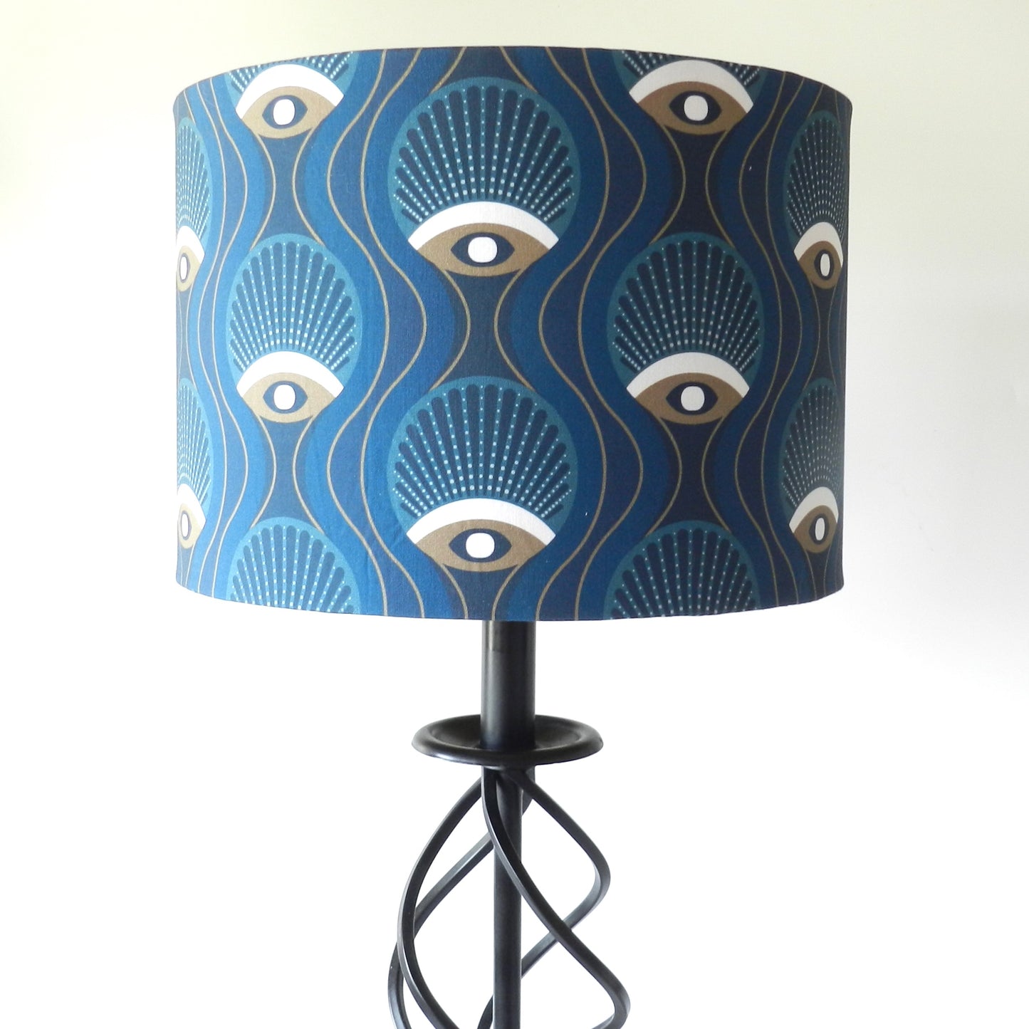 Handmade Navy and Gold Art Deco Lampshade