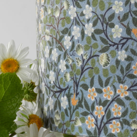 Handmade Floral Velvet Lampshade. William Morris Clover Mural