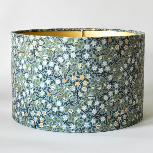 Handmade Floral Velvet Lampshade. William Morris Clover Mural