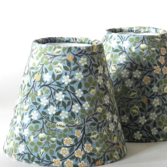 William Morris Clover Velvet Lampshade. Handmade Clip-On Shade for Wall Lights and Chandeliers