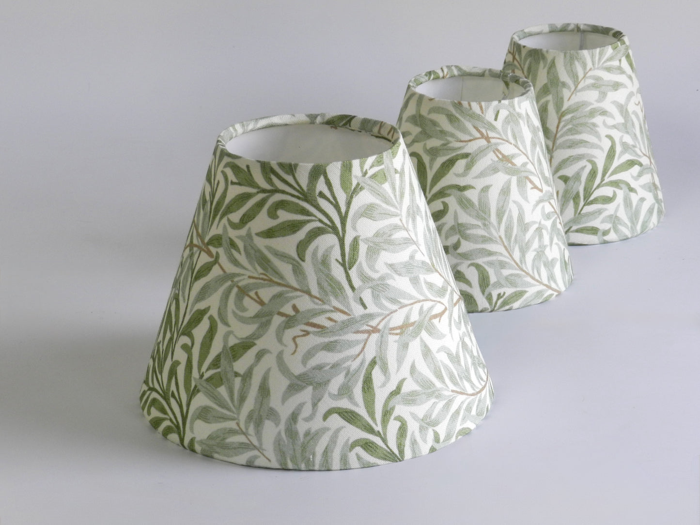 William Morris Sage Green Bough Lampshade. Handmade Clip-On Shade for Wall Lights and Chandeliers