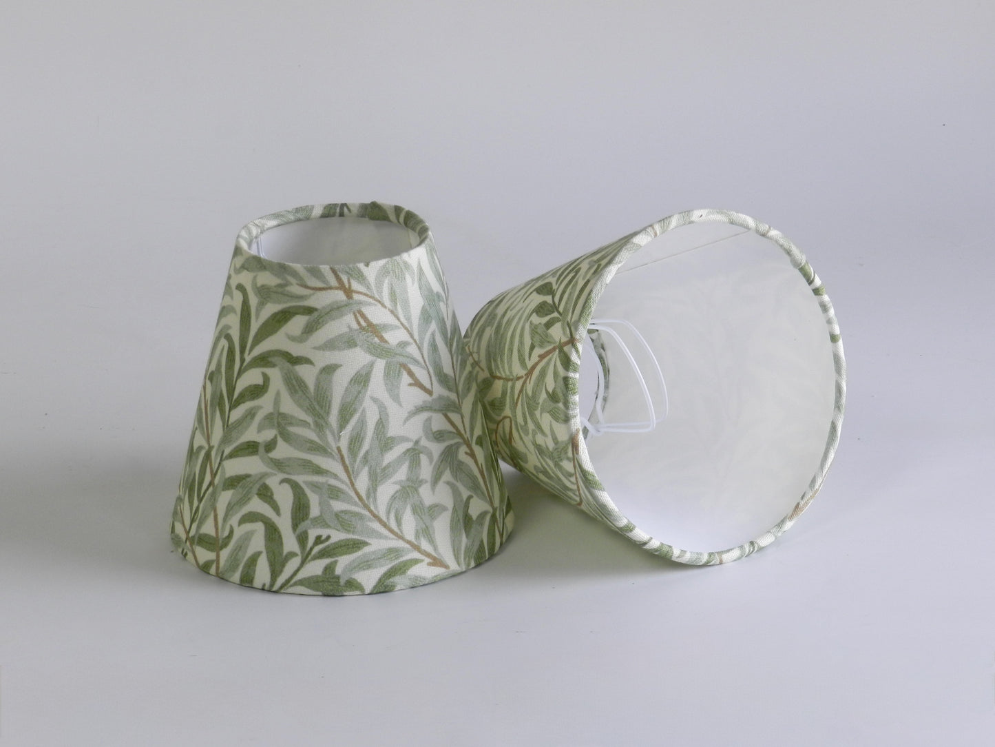 William Morris Sage Green Bough Lampshade. Handmade Clip-On Shade for Wall Lights and Chandeliers