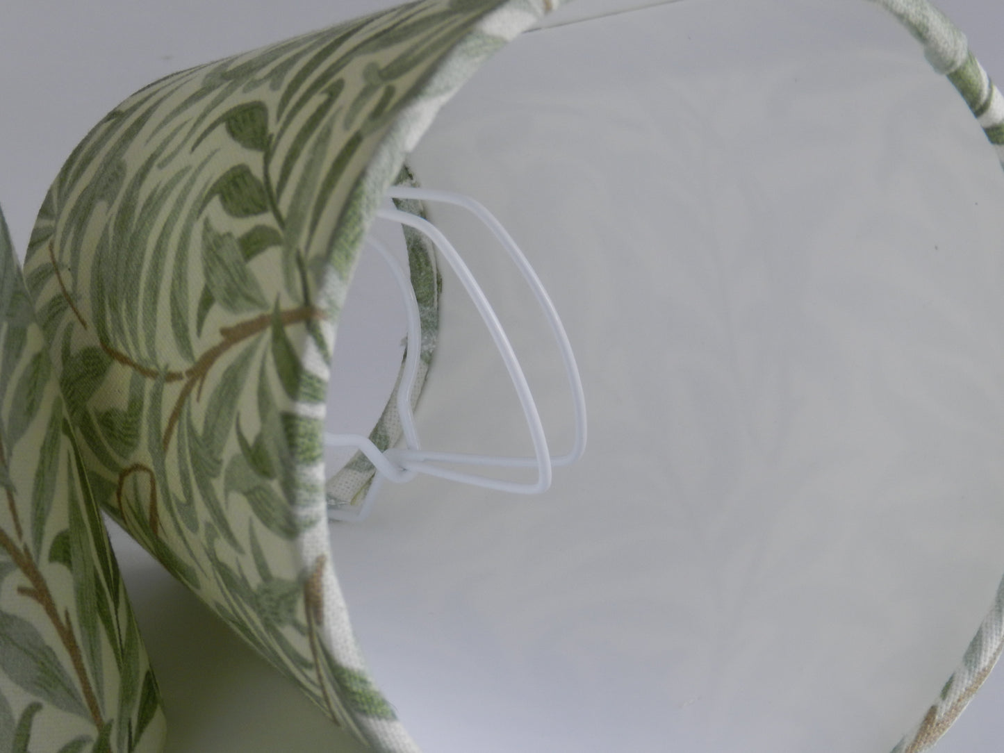 William Morris Sage Green Bough Lampshade. Handmade Clip-On Shade for Wall Lights and Chandeliers