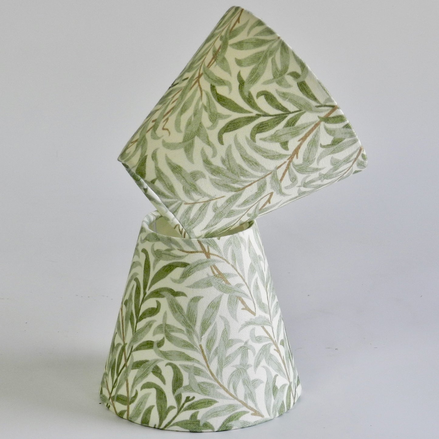 William Morris Sage Green Bough Lampshade. Handmade Clip-On Shade for Wall Lights and Chandeliers