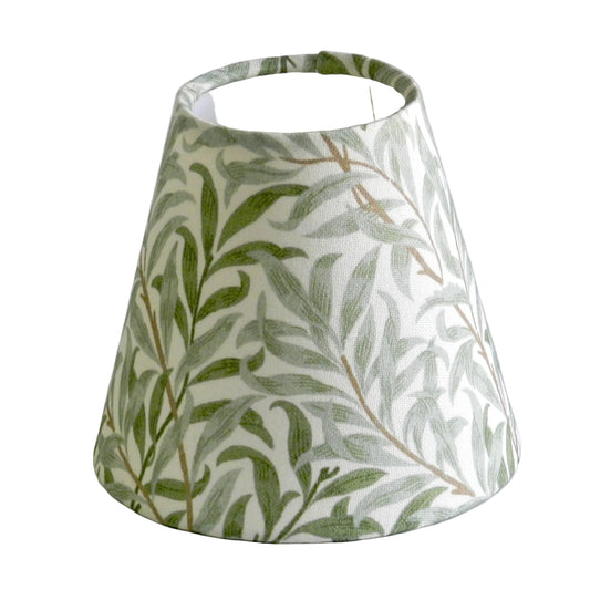 William Morris Sage Green Bough Lampshade. Handmade Clip-On Shade for Wall Lights and Chandeliers