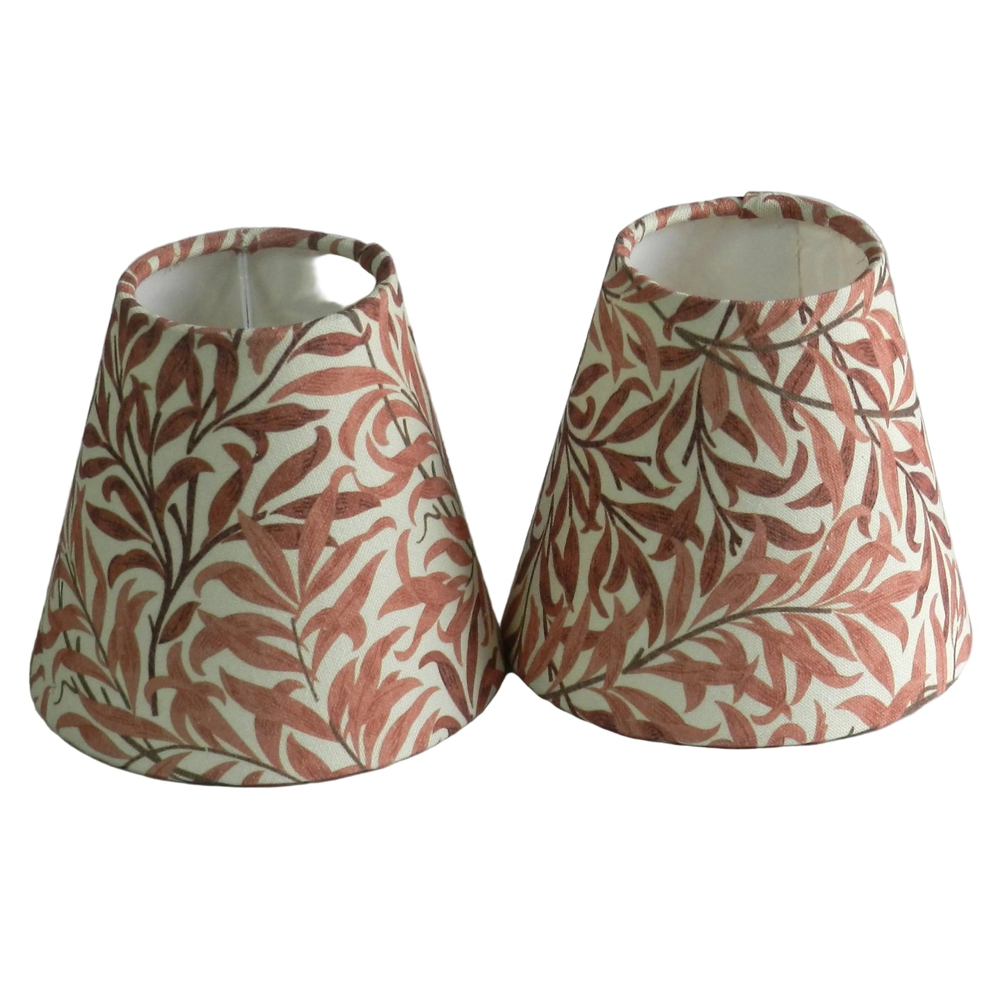 William Morris Rust Pink Bough Lampshade. Handmade Clip-On Shade for Wall Lights and Chandeliers (Copy)