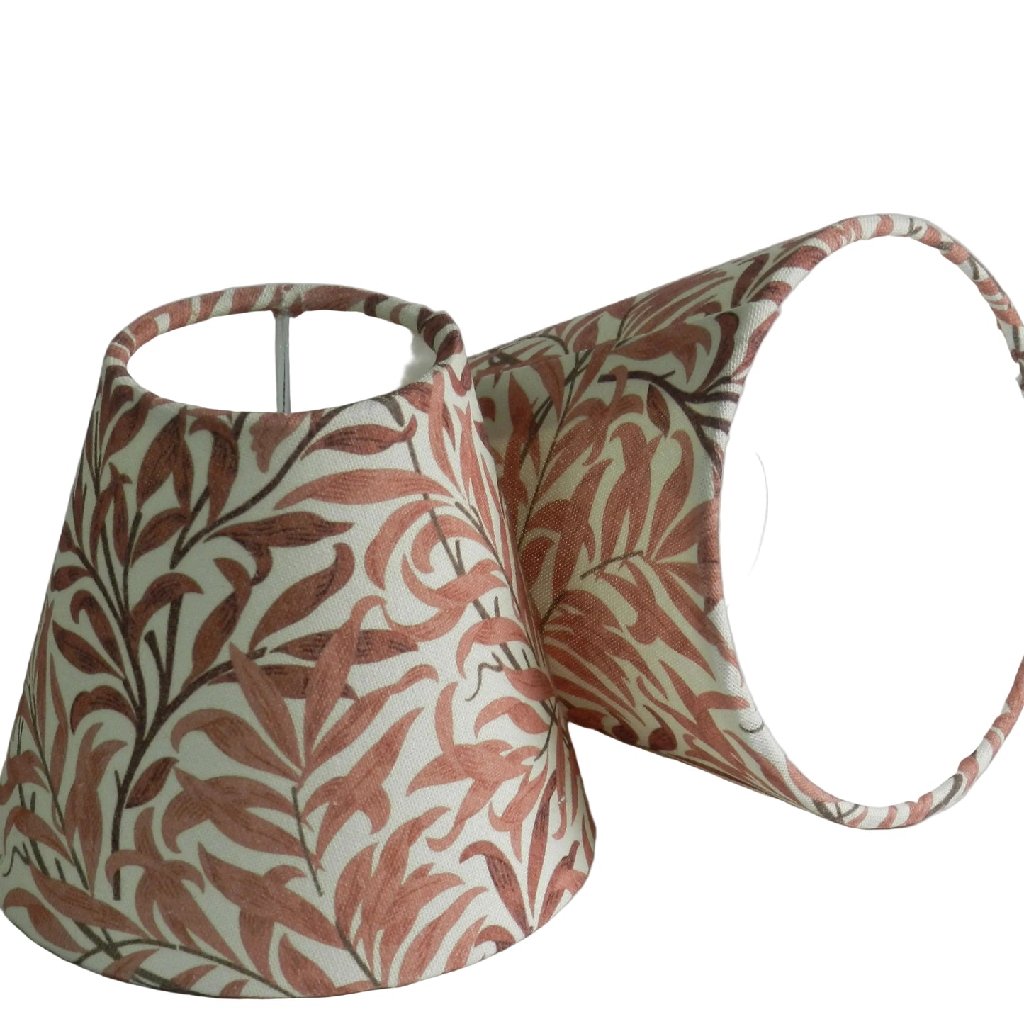 William Morris Rust Pink Bough Lampshade. Handmade Clip-On Shade for Wall Lights and Chandeliers (Copy)