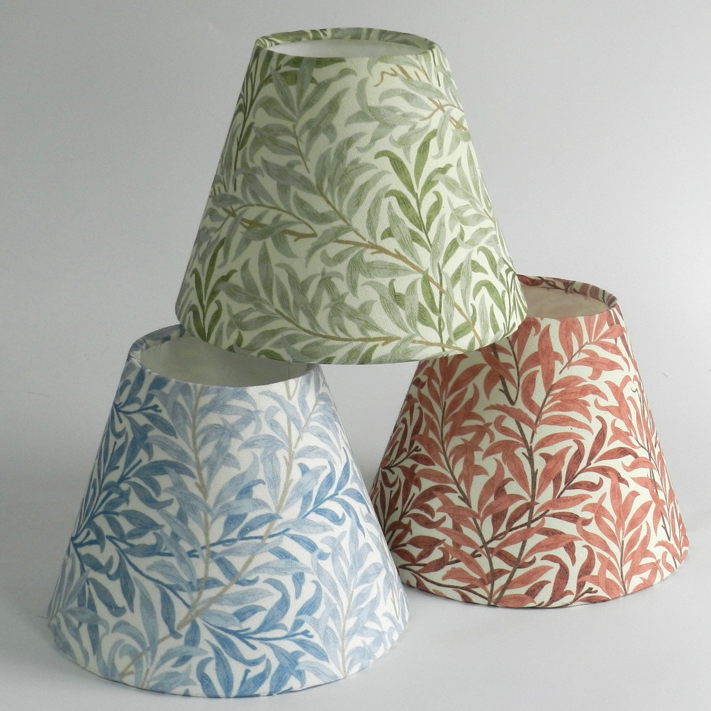 William Morris Sage Green Bough Lampshade. Handmade Clip-On Shade for Wall Lights and Chandeliers