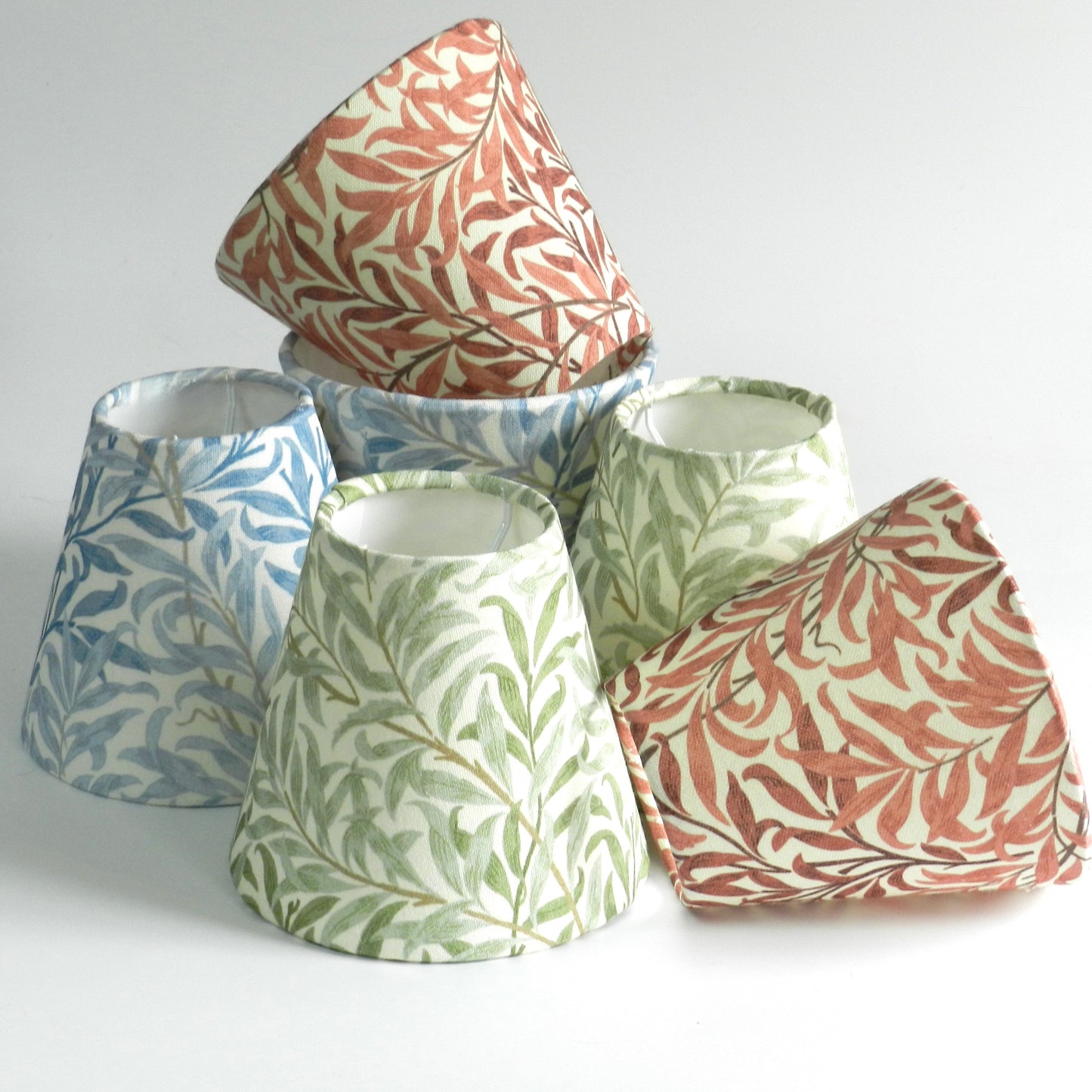 William Morris Sage Green Bough Lampshade. Handmade Clip-On Shade for Wall Lights and Chandeliers