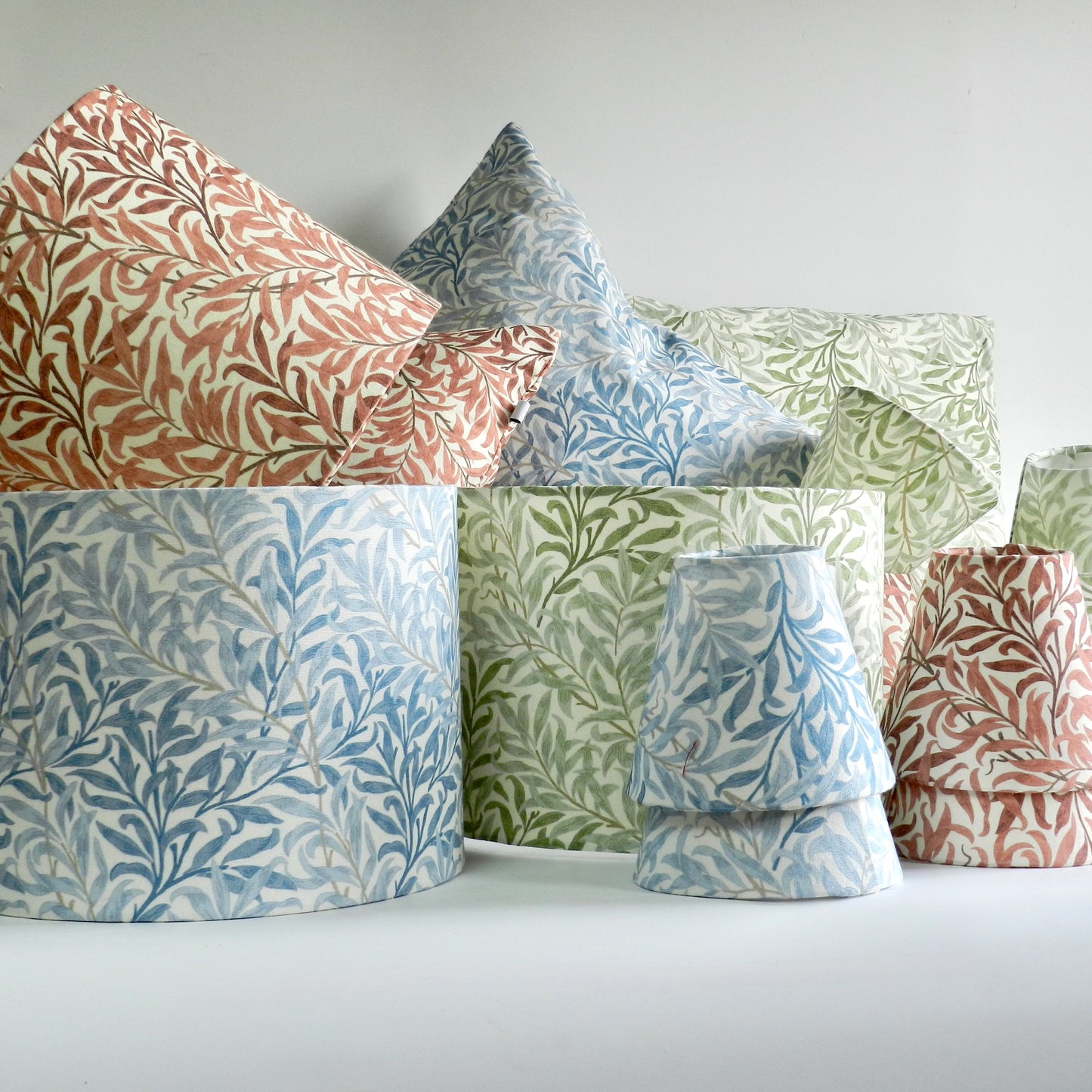 William Morris Azure Bough Lampshade. Handmade Clip-On Shade for Wall Lights and Chandeliers