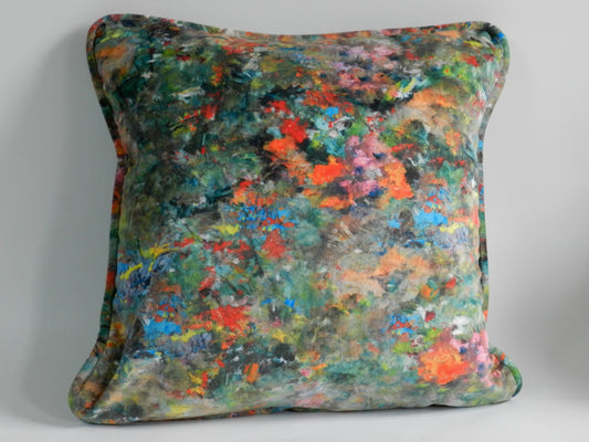 Renoir Abstract Velvet Cushion