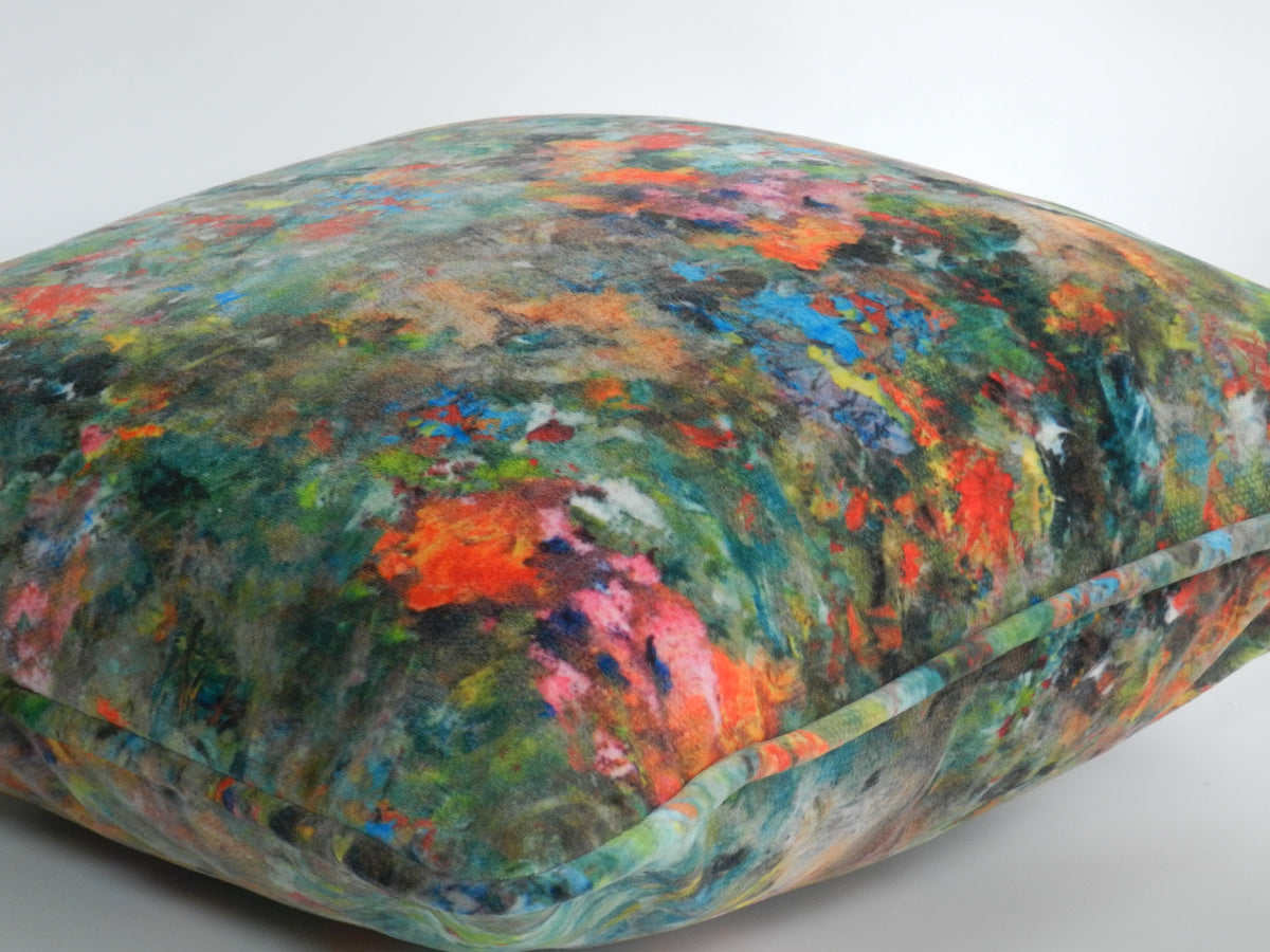 Renoir Abstract Velvet Cushion