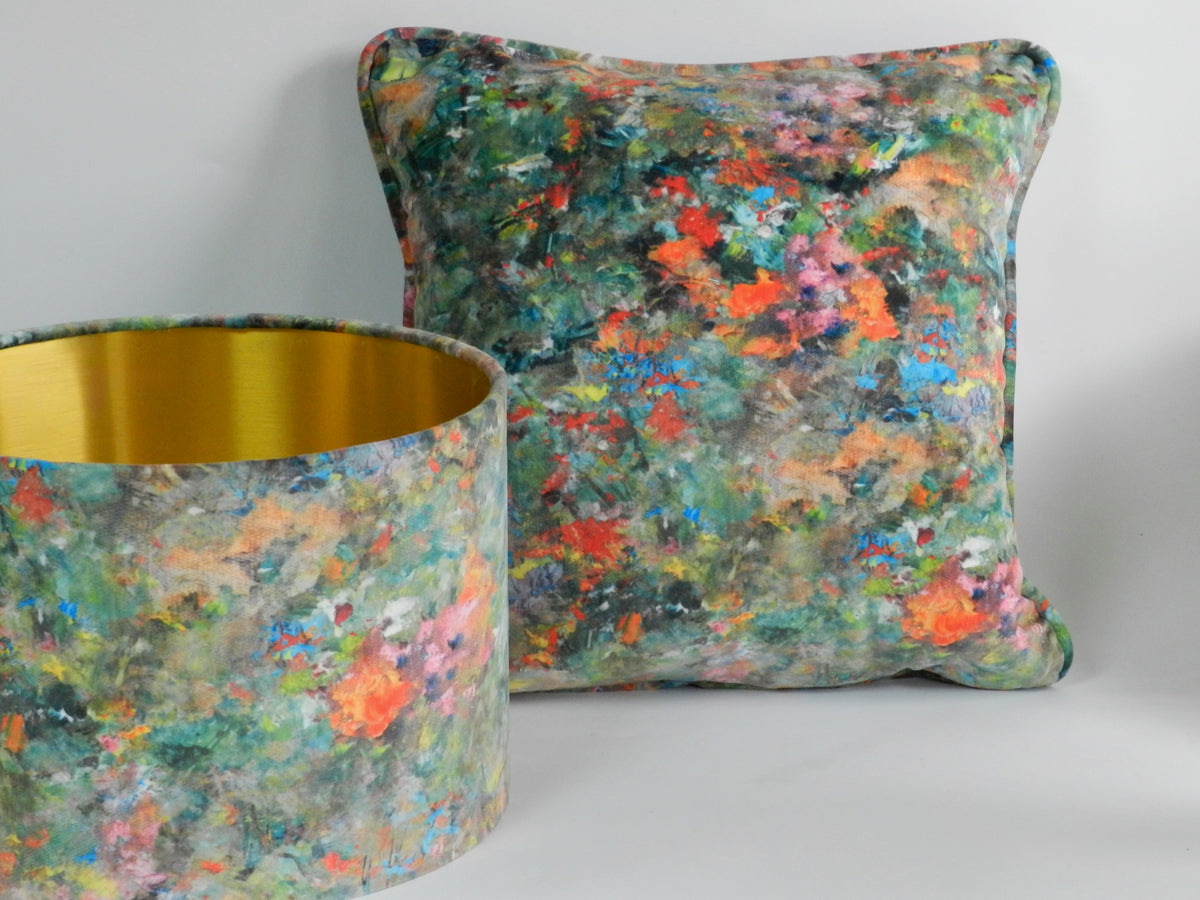 Renoir Abstract Velvet Cushion