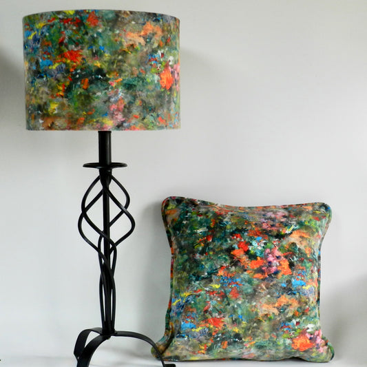 Renoir Abstract Velvet Cushion