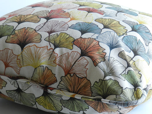 Gingko Leaf Design Throw Cushion | Insert Optional