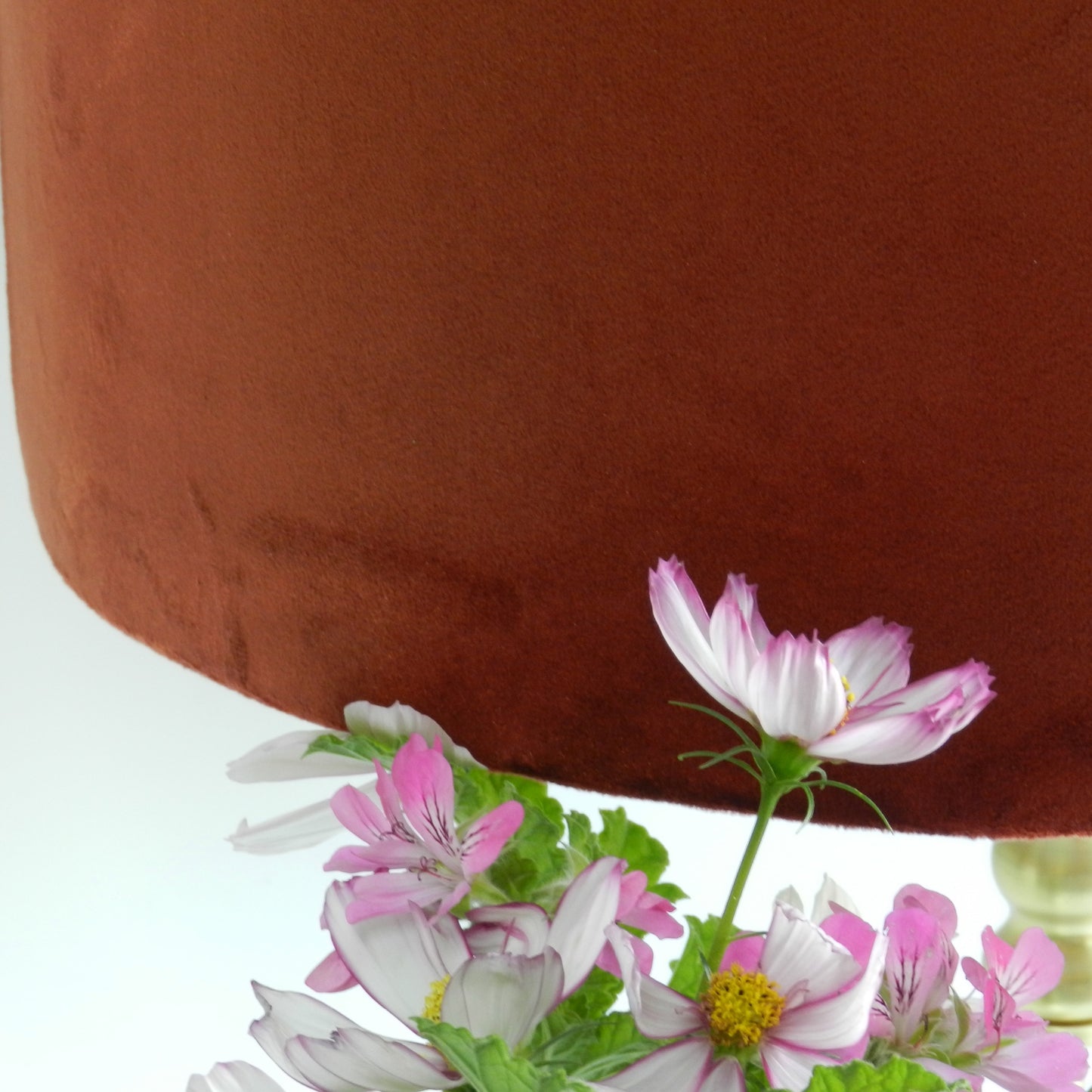 Handmade Burnt Orange Velvet Lampshade