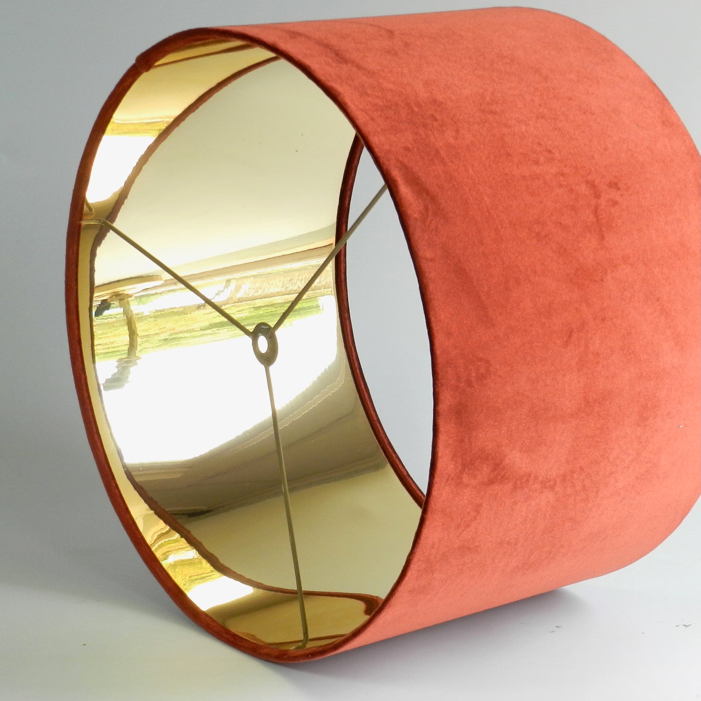 Handmade Burnt Orange Velvet Lampshade