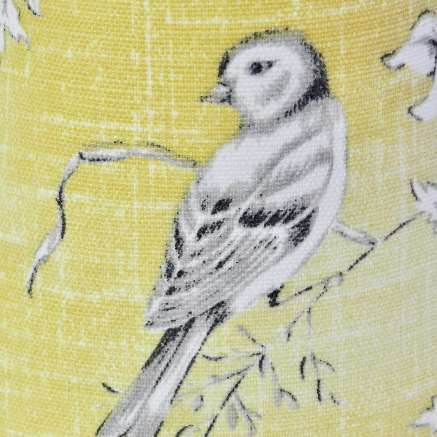 Buttercup Yellow Toile Candle Clip Lampshade: French Chandelier Shade/Wall Light Cotton Fabric