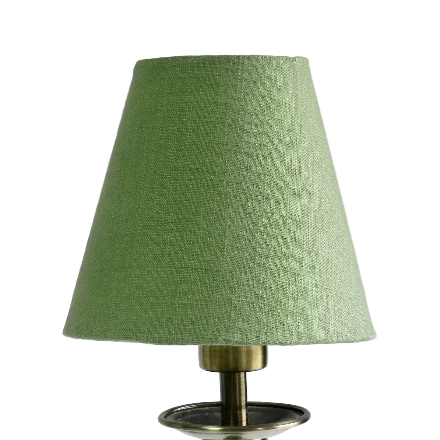 Handmade Green Linen Candle Clip Lampshade  Clip-On for Wall Lights or Chandelier