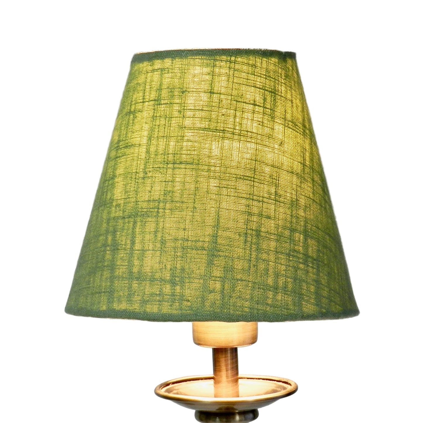 Handmade Green Linen Candle Clip Lampshade  Clip-On for Wall Lights or Chandelier