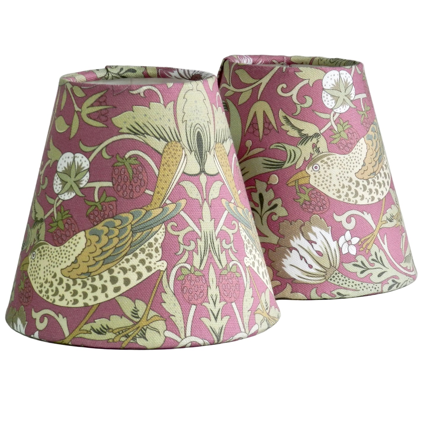 William Morris Strawberry Thief Clip-On Candle Clip Shade.  HandmadeMagenta Design. Chandelier Shade