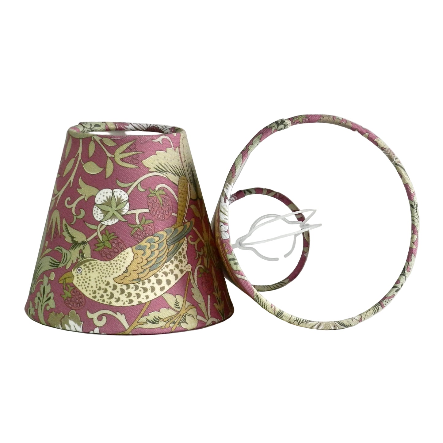 William Morris Strawberry Thief Clip-On Candle Clip Shade.  HandmadeMagenta Design. Chandelier Shade